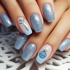 Blue Nails Ideas Simple, Christmas Nail Trends, Nail Vibes, Xmas Nail, Finger Nail Art, Holiday Nail Designs, Trends For 2024, Festival Nails, Xmas Nails