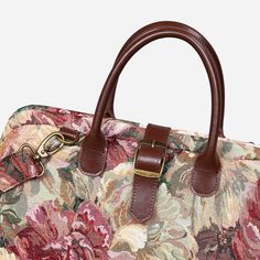 With a nod to the Victorian era, MCW’s freshly combines the classic and elegant design of the traditional carpet bag with a textural and tactile twist.The main body of the bags is made with thick chenille carpets. The handles and belts are genuine leather with heavy cotton canvas lining. Six bronze stands at the bottom allow the bag to stand stably. Every bag comes with a detachable and adjustable shoulder strap (55 inches) made from the same chenille as the bag and fixed with high-quality bronz Victorian Carpet, Traditional Carpet, Godiva Chocolate, Carpet Bag, Leather Travel Bag, Rose Bush, Mary Poppins, Secret Sale, Carry On Luggage