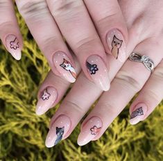 Gel Nail Tips, Nail Art Set, Animal Nails, Pretty Gel Nails, Cat Nails, Nail Swag, Nail Patterns