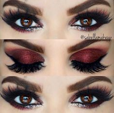 Burgundy Koleksi Makeup, Makeup Cantik, Make Up Designs, Drag Make-up, Smink Inspiration, Pinterest Makeup, Makijaż Smokey Eye, Makeup Hacks, Trendy Makeup