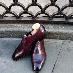 Handmade Burgundy Leather Oxford Lace up Dress Shoes on Storenvy Quality Leather Boots, Burgundy Style, Mens Footwear, Custom Design Shoes, Lace Up Dress, Dress Shoe, Lace Up Shoes, Small Businesses, Calf Leather