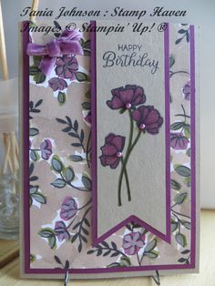 a handmade birthday card with flowers on it