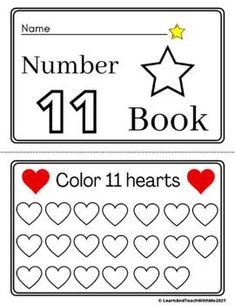 two bookmarks with hearts and stars on them, one has the number 11 in it