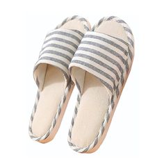 PRICES MAY VARY. [Skin-friendly Material] Our Cotton Flax Slippers are made of highly quality Linen and Cotton fabric, with good Flexibility, Breathable and Absorbent. Long-term wear will not have foot odor, no static electricity, no dust, easy to wash and quick dry. [Anti-Slip Sole] This open toe slipper’s sole is made of rubber, lightweight but with highly Anti-Slip, give you a full sense of security when you are walking. The Linen slipper is pretty quiet, which can protect your floor and will Linen Slippers, Basic Heels, Open Toe Slippers, Soft Slippers, Home Slippers, Blue Khakis, House Shoes, Slipper Shoes, House Slippers