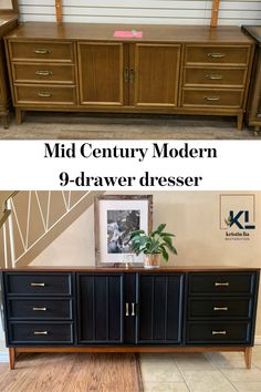 the before and after of an old dresser