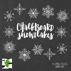 chalkboard snowflakes clip art example