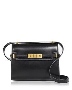 Saint Laurent - Manhattan Mini Leather Crossbody Saint Laurent Manhattan, Crossbody Handbags, Black Leather Crossbody Bag, Leather Handbags Crossbody, Mini Crossbody, Black Cross Body Bag, Leather Crossbody Bag, Cross Body Handbags, Leather Crossbody