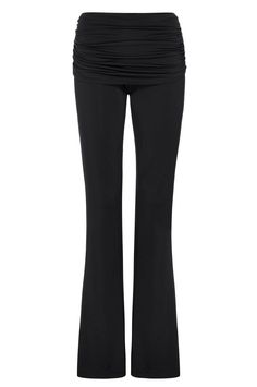 Introducing our Alana Pant in Jet Black. This mid-rise sheer pant flares slightly at the bottom and can be folded over along the waist as a styling detail. The perfect everyday pant.True to size, sculpting fabric.Please refer to the flat lay image for product accuracy. Mimi Wade, Leopard Halloween, Black Flare Pants, Sheer Pants, Black Flare, Statement Dress, Black Xs, Bra Shop, Everyday Dresses