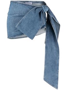 Shop Blumarine oversize-bow denim miniskirt Unique Denim Skirt, Denim Runway, Fun Denim, Bow Jeans, Denim Miniskirt, Moda Denim, Bow Skirt, Denim Ideas, Dress Denim