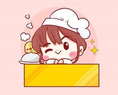 a cartoon girl with a chef hat on her head