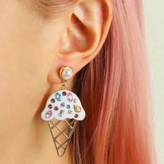 Nwt. Light Weight, About 2”. Ice Cream Cone, Ice Cream, Jewelry Earrings, Women Jewelry, Cream, Women Shopping, Color, Art