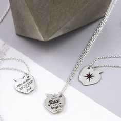 Teacher Gifts Uk | Sterling Silver | Best Thank You Gifts | Teacher Apple Design | Trending Now | Secret Message | Goodbye Gift Teacher Gifts Uk, Best Thank You Gifts, Christmas Presents For Teachers, Apple Necklace, Forever Necklace, Goodbye Gifts, Christmas Gifts For Sister, Gifts Teacher, Teacher Apple