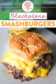 two cheeseburgers with the title blackstone smashburgers