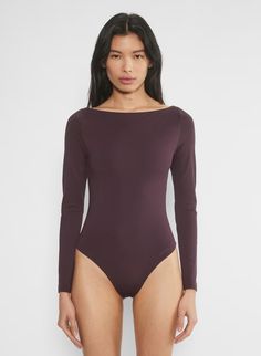 CONTOUR WHITNEY BODYSUIT | Aritzia Bodysuit Aritzia, Zip Sweater, Ankle Socks, Second Skin, Boat Neck, Crew Socks, Active Wear, Cashmere, Tights