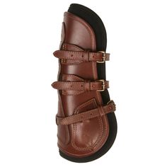 a brown shoe with two straps on it