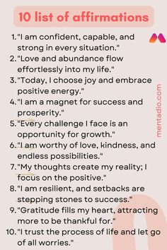 the ten commandments of affirmations