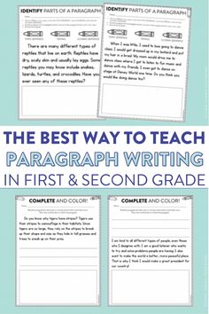 the best way to teach paragraph writing in first and second grade is with these worksheets