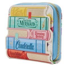 the little mermaid pencil case is multicolored and has four different books on it