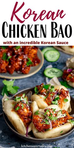 korean chicken bao with an incredible korean sauce