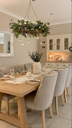 🤍clean decor🤍dining room🤍dream home Dining Room Ideas Cottage Style, Next Dining Table, Cottage Home Style Interior, Cottage Style House Decor, Things Every House Needs, House Ideas Outside Design, Natural Color Home Decor, Aesthetic Living And Dining Room, Large Living Dining Room Ideas