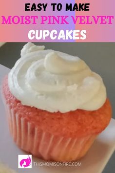 pink velvet cupcakes topped with cream cheese frosting Pretty Pink Cupcakes, Pink Velvet Cupcakes, Cupcakes With Cream Cheese Frosting, Baked Treats, Velvet Cupcakes, Cupcakes Recipe, Pink Cupcakes, With Cream Cheese Frosting