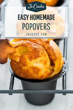 homemade popovers with text overlay that reads easy homemade popovers