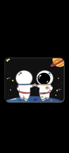 an image of two astronauts in outer space