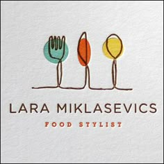 a logo for a food business with three forks and spoons in the shape of trees