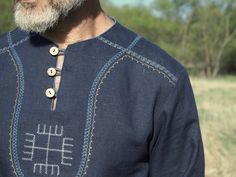 Made of pure linen this shirt will emphasize your personality Boho Men Style, Man Dress Design, Slavic Culture, Boys Kurta Design, Gents Kurta, African Shirts For Men, Mens Fashion Wear, Linen Men, African Shirts