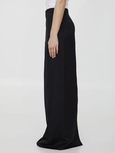 63% Viscose, 37% Silk Chic Full-length Cocktail Bottoms, Chic Full Length Cocktail Bottoms, Luxury Formal Long Skirt, Elegant Wide Leg Cocktail Bottoms, Chic Formal Bottoms With Long Inseam, Silk Flowy Skirt For Workwear, Full Length Silk Lined Bottoms, Silk Long Skirt For Evening, Luxury Long Skirt For Evening