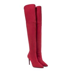 Magrit Francesca Over The Knee Boot (Red) - Brand New Condition With Tags For Sale.Magrit Is A Spanish High End Design Shoemaker. - High Pointed Toe Boot, Made Of Red Elastic Suede. - 4 In Heel - Eu Size 36 (Style Runs True To Size) Pictures Displayed Are Stock Photos Since The Box Is Completely Unopened. Original Box And Dust Bag Included. Fitted Suede Heels With Red Sole, Elegant Fitted Red Boots, Red Fitted Elegant Boots, Fitted Red Elegant Boots, Elegant Spring Boots With Red Sole, High End Design, Knee Boot, Over The Knee Boots, Over The Knee