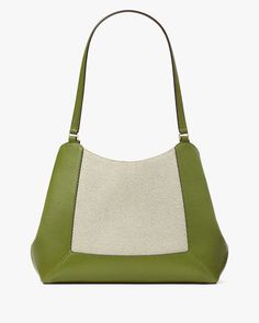 Lena Canvas Colorblock Triple Compartment Shoulder Bag | Kate Spade Outlet Classic Green Textured Leather Shoulder Bag, Green Kate Spade Shoulder Bag With Removable Pouch, Kate Spade Green Shoulder Bag For Errands, Kate Spade Green Leather Shoulder Bag, Kate Spade Green Double Handle Bag, Kate Spade Green Office Bag, Classic Green Kate Spade Shoulder Bag, Classic Kate Spade Green Shoulder Bag, Green Kate Spade Office Bag