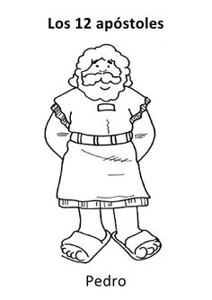 a coloring page with the words los 12 apostolees and an image of a man