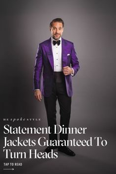 When it comes to selecting a statement dinner jacket, you’re either quite familiar with formalwear and looking to deepen your wardrobe or you’re someone who likes to bend the rules. One of the best is to take the centerpiece of any black tie outfit — the dinner jacket — and make it a statement piece. Today, we’re taking a look at five statement dinner jackets that will let you fit in while still standing out at even the most formal events (outside of white tie and morning dress). Tap to read! Black Tie Outfit, Black Tie Outfits, Dinner Jackets, Black Tie Dress Code, Tie Outfit, Morning Dress, Classy Suits, Dinner Jacket