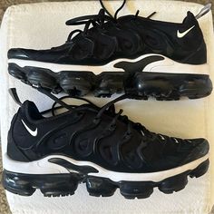 Used Size 12 Vapormax Shoes, Worn A Handful Of Times But Still In Good Shape, Used Listings Are Usually Around $130-$140 And Brand New Is About $210. Just Looking To Get $100 Out Of These Nike Vapormax Plus, Nike Vapormax, Shoes Nike, Men's Nike, Black Nikes, Nike Men, Nike Shoes, Athletic Shoes, Men's Shoes