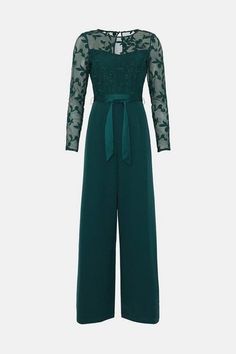 Green Wide Leg Jumpsuits For Party, Evening Wide-leg Fitted Jumpsuit, Prom Romper, Lace Top Jumpsuit, Chic Green V-neck Jumpsuit, Semi Formal Wedding, Formal Wedding Guests