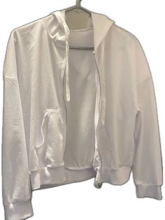 White Stretch Outerwear For Spring, Shein Jackets, White Jacket, Color White, Super Cute, Spring Summer, Jackets & Coats, Women Shopping, White