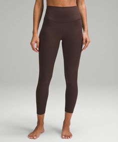 When Feeling Nothing Is Everything. Powered By Nulu Fabric, This Ribbed Version Of Our Lululemon Align Pants Feels Weightless And Buttery Soft. Designed For Yoga. Intended To Sit Above Ankle. Hidden Waistband Pocket Fits A Card Or Key, And Wont Get In Your Way. This Collections Great For Low-Impact Workouts Like Yoga Or Whenever You Want To Feel Really, Really Comfortable. | lululemon Align™ High-Rise Ribbed Pant 25" Yoga Trousers, Fw 2024, Brown Leggings, Pant Women, Lululemon Align Pant, Gym Fits, Feeling Nothing, Women Leggings, Ribbed Leggings