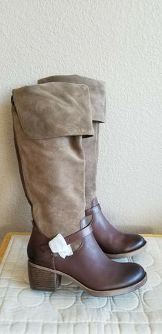 New lucky band boots Suede and leather upper Heel: 2 1/2 in Boots Suede, Biker Boot, Comfortable Shoes, Lucky Brand, Leather Upper, Shoe Accessories, Women Accessories, Women Shoes, Band