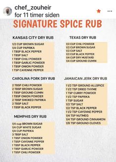 an advertisement for the signature spice rub