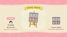 an animal crossing game with candy stand