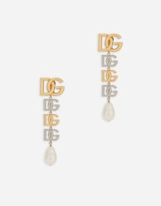 Drop earrings with two-tone DG multi-logo: Clip-on fastening Nickel-free and hypoallergenic materials Engraved logo Made in Italy Fall Makeup Looks, Metallic Flats, Contemporary Accessories, Fall Layers, Athleisure Outfits, Engraved Logo, Two Tone, Jewelry Collection, Dolce And Gabbana