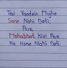 a piece of paper with writing on it that says taxi vaaden mujhe some nahbi detti, flax, mohabbat kisi aax, ka honne nish