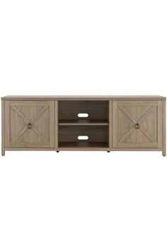 an entertainment center with two doors and three drawers