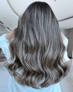 Brunette Hair with Bronze and Silver Highlights Grey Hair Lowlights, Silver Grey Hair Dye, Natural White Hair, Ash Grey Hair, Grey Blending, Grey Hair Care, Highlight Hair, Hairstyle Tips, Grey Hair Dye