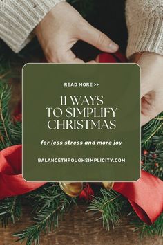 Here are some ideas on 11 ways to simplify Christmas and the holidays for less stress and more joy. Intentional tips for a meaningful Christmas by planning, organising, decluttering and getting clear on what’s important to you and your family at Christmas. #simplechristmas #christmas #christmastips #christmasorganization Family At Christmas, How To Simplify, Meaningful Christmas