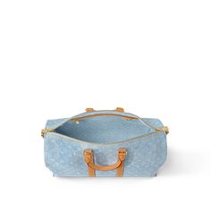 LOUIS VUITTON® - Keepall Bandoulière 45 - Sky Denim Louis Vuitton Denim Bag, Denim Louis Vuitton Bag, Louis Vuitton Duffle, Louis Vuitton Denim, Louis Vuitton 45 Keepall, Louis Vuitton Keepall 25, Lv City Keepall, Louis Vuitton Luggage, Louis Vuitton Keepall 55 Bandouliere