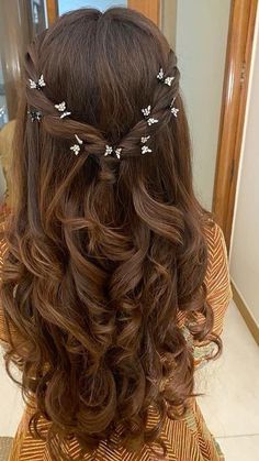 Cute Prom Hairstyles, Prom Hairstyle, Simple Prom Hair, Ball Hairstyles, Quince Hairstyles, Long Hair Wedding Styles, Prom Hairstyles For Long Hair, Hairdo For Long Hair, Half Up Hair