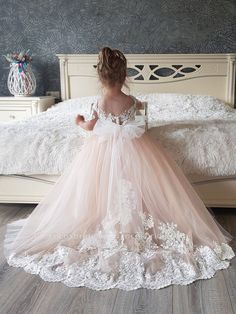 Where to buy perfect Cute Long Princess Boho Flower Girl Dresses with Sleeves online? Shop CocosBride for beautiful flower girl dresses in top quality and discount price. 100% Tailor-Made. Baby Tulle Dress, Rustic Flower Girl Dress, Ivory Bridesmaid Dresses, Lace Flower Girl Dress, Princess Dress Kids, Princess Flower Girl Dresses, Dresses Tulle, Ivory Flower Girl Dresses, Flower Girl Dresses Tutu