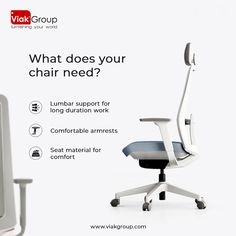 an office chair with the words what does your chair need?